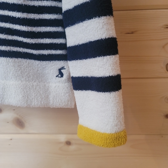 Joules Women's Chenille Sweater, White‎ and Navy Stripe, Yellow, Size 8 - Picture 11 of 13
